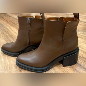 Franco Sarto Dalden Umber Leather Ankle Boots